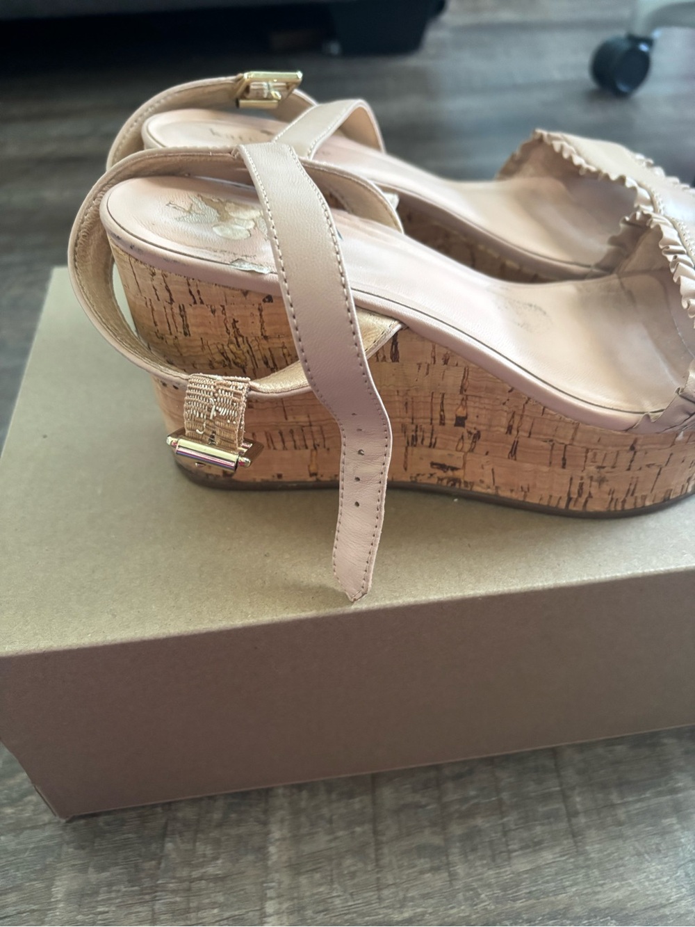kate spade Blush Pink Cork Wedge Sandals - Picture 3 of 3